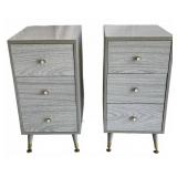 1950s Three-Drawer Wood Nightstands