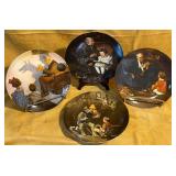 4 Norman Rockwell Collector Plates, 8.5"