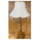 Ornate Table Lamp with Fabric Shade