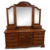 Kincaid Solid Wood Triple Dresser w Mirror Set