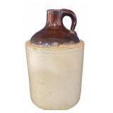 10" Two-Tone Stoneware Whiskey Jug, Late 19th C.