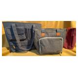 Three Multi-Compartment Tote Bags