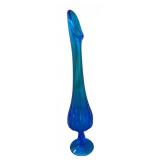Fenton Blue Glass Swung Vase