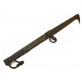 Antique Wooden Singletree Yoke with Iron Hardware