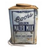 Coors Golden Malted Milk Tin Canister 25 Lbs