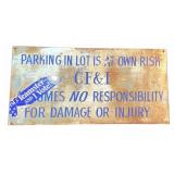 CF&I Steel Parking Lot Warning Sign, Metal