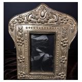 Antique Repoussï¿½ Metal Art Nouveau Picture Frame
