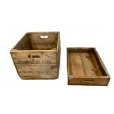 Wood Crate and Tray Marked John M. Clark, VA