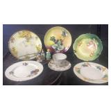 Hand Painted Porcelain Plates, Cups & Saucers
