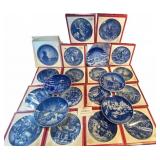 22 European Christmas Collector Plates, Porcelain