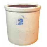 Stoneware Crock With Cobalt 