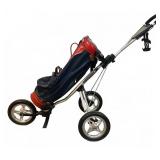 Bag Boy Express Golf Push Cart With Golf Bag