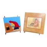 Ceramic Art Tile Pair, Italy & R.C. Gorman