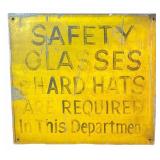 Industrial Safety Glasses Hard Hats Sign