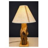Handcrafted Cedar Wood Rustic Table Lamp 27" Tall