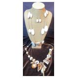 Chicos Necklace & White Bead Necklace Set