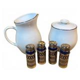 Corning Centura Creamer & Sugar w/ Raimond Shakers