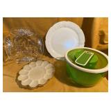 Four Kitchen Serving Pieces W/Zyliss Salad Spinner