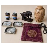 Asian Decorative Assortment With Porcelain, Horse