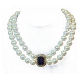 Vintage Chunky Pearl and Amethyst 16-Inch Necklace