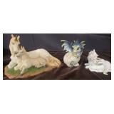 Ceramic Unicorn Figurines and Resin Dragon Egg
