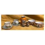 Japanese Porcelain Tea Set and Miniature Vases