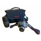 Canon EOS 300 SLR Camera W/ 2 Lenses and Bag
