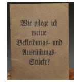 1935 German Military Equipment Care Manual