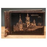 Wooden-Cover Photo Album With Black-And-White Era