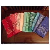 12 Assorted Vintage All Cotton Bandanas