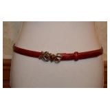 90s Brighton Red Leather "LOVE" Designer Belt