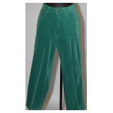 70s80s Gloria Vanderbilt Green Cotton Velvet Pants