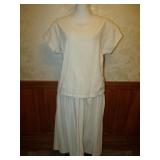 80s Color Me Cotton Off-White Boho Skirt Set - M