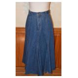 80s Lizwear Blue Cotton Denim Skirt - 12P
