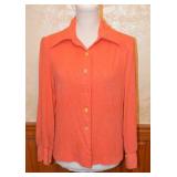 70s Items USA Cotton Guaze Button Front Shirt - S