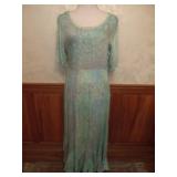 80s 90s Rayon Cotton Tie Dye Batik Dress, Medium
