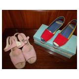 Sporto 80s Canvas Wedge Sandals Size 6 Slip-On