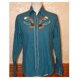 80s Krazy Kat Embroidered Western Ladies Shirt-S/M