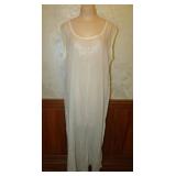 80s Indian Cotton Gauze Embroidered Tank Dress