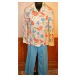70s Country Suburbans Print Shirt & Pants Set - S