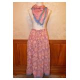 80s Taraliya India Cotton Skirt and Scarf Set - M