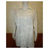 1980s All Cotton Oversized Quilted Dress Shirt