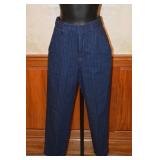80s Pinstripe Denim Menswear Style Trousers - S