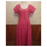 1980s Cotton Dress With Cut Out Bodice