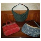 1980s Wool, Cotton, and Batik Shoulder Bags