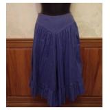 1970s-1980s Purple Cotton Ruffle Gaucho Pants