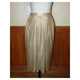 1970s-80s Handmade Champagne Silk Pleated Skirt