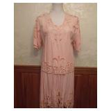1980s Indonesian Lace Cutwork Rayon 2 Piece Set