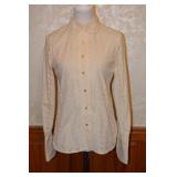 1980s Joyana Eyelet Lace Button Front Blouse - S