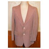 70s USI Clothes Red and White Stripe Blazer, USA